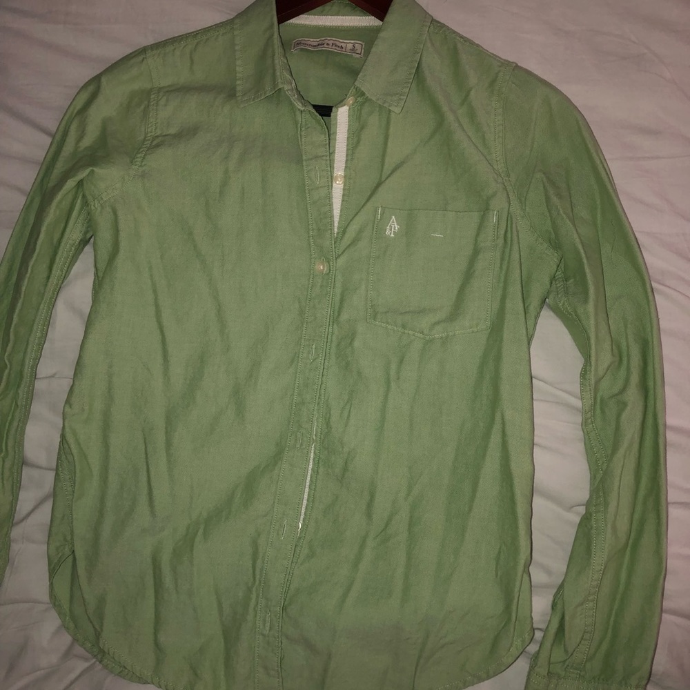 A&F Green Button Down Shirt